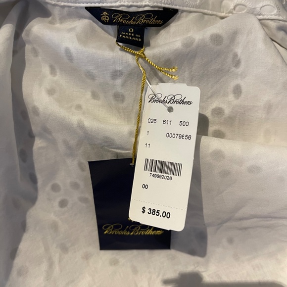 NEW WITH TAGS BROOKS BROTHERS EYELET SHIRTDRESS…SIZE 0 FULLY LINED…IN DEMAND - Picture 7 of 9